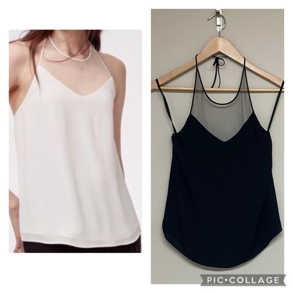 Babaton halter mesh tank top - Black - XS